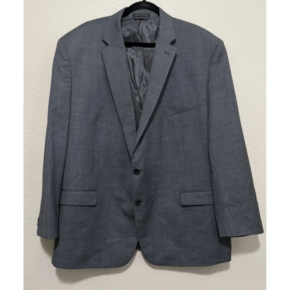 Lauren‎ Ralph Lauren Blazer Men's 50R Gray 2 Button Suit Jacket Wool